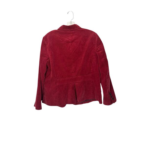 Talbots Blazer Burgundy Corduroy Office Work Career Business Size 14 Petite - Picture 10 of 13